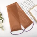 Longue éponge de bain filet africain en nylon gommage exfoliant pour le corps sous la douche. - Avec Cordes Serviette de Bain / Café