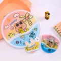 Cute folding fan portable mini round fabric fan for student daily use summer cooling essential product - Happy Duck