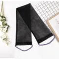 Éponge de bain filet africain noir exfoliant pour le dos avec poignées tressées douche - Avec Cordes Serviette de Bain / Noir
