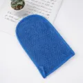 Guanto da bagno esfoliante blu con cordino, spugna a rete per pulizia corpo e spa relax. - 30x75 / Modello guanto blu (sacchetto OPP)