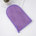 Guanto da bagno esfoliante in rete viola con cordino per una pulizia profonda della pelle. - 30x75 / Modello guanto viola (sacchetto OPP)