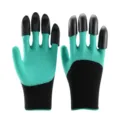 Gardening gloves with built-in claws for digging, planting and weeding. Durable and waterproof. - Both Hands 8 Claws / Green