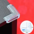 Transparent silicone table corner protector, L-shape safety baby proofing guard for home. - L-Shaped