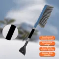 Car snow shovel with dense brush and sponge handle, dark green variant for winter ice clearing. - Upgraded Long Handle / 62cm / Dark Green