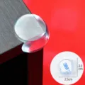 Transparent silicone table corner protector, soft anti-collision guard for furniture safety. - Round