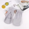 Grey fingerless sun protection gloves, breathable mesh cycling and driving outdoor sleeves. - Gray