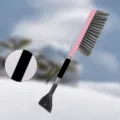 Multi-functional car snow shovel brush ice scraper winter auto cleaning tool pink - Upgraded Long Handle / 62cm / Pink