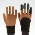 Durable gardening gloves with plastic claws waterproof wear resistant digging tools for yard work - Right Hand 4 Claws / Brown