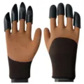 Gardening gloves with claws for digging, waterproof thorn-proof wear-resistant plant protection tool - Both Hands 8 Claws / Brown
