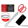 Stainless Steel Long Fishing Grabbing Scissor 38cm Bending Mouth Fish Controller Tool for Outdoor - Bent Mouth - 38cm / Stainless Steel