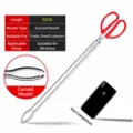 Long stainless steel crab and lobster tong tool with red handle 62cm for seafood catching - Bent Mouth - 62cm / Stainless Steel