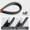 Door bottom draft stopper acoustic seal strip windproof dustproof noise reduction 93cm - Black
