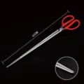Stainless steel long eel fishing clamp with red plastic handle and serrated jaw design. - Straight Mouth - 62cm / Stainless Steel