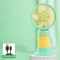 Handheld portable mini USB fan, rechargeable cooling fan for office desktop and student dormitory. - Green [Flower - Rechargeable Model]
