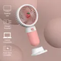 Mini ventilatore portatile ricaricabile USB ventola di raffreddamento per ufficio. - Rosa [Fragola - Modello ricaricabile]