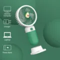 Mini ventilatore portatile a mano con design di avocado, ventilatore USB da tavolo con base. - Verde [Avocado - Modello ricaricabile]
