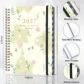 2027 A5 Weekly Monthly Planner Notebook with Twin-Wire Binding and Elastic Closure - Chant of Light Grass - 2027