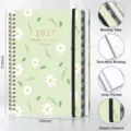 2027 Weekly Monthly Planner A5 Spiral Notebook Daisy Floral Hardcover with Tabs & Pocket - Little Daisy Time 2027 Planner