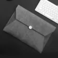 Grey A4 PU leather document bag file folder business waterproof storage office contract - Two-Tone File Bag / A4 / Gray