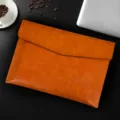 Καφέ δερμάτινη θήκη laptop PU, τσάντα αποθήκευσης εγγράφων A4, επαγγελματικός φάκελος. - Στυλ Monής Τσέπης A4 / Καφέ
