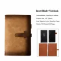 A6 Loose-Leaf Notebook PU Leather Vintage Journal Diary Light Brown 125x190mm 100 Sheets - A6 / Loose-Leaf Leather Buckle / Tan