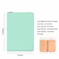 A6 ring binder notebook in cyan PU leather, zipper closure, 100 sheets refillable. - A6 / Cyan