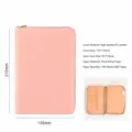 A6 Pink PU Leather Ring Binder Notebook with Zipper Closure and Inner Pages Replacement. - A6 / Pink