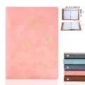 2027 A5 weekly monthly planner notebook with premium leather cover and 140 pages white paper. - Floral, Pink, 2026 English Version