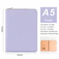 A5 Macaron Lila Ringbuch mit Reißverschluss PU Leder Nachfüllbares Notizbuch Business - A5 / Lila