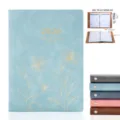 A5 weekly and monthly planner 2026 with floral cover, 140 pages, 180 flat spread notebook. - Floral, Blue, 2026 English Version