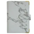 A6 Marmor PU Leder 6-Ring Binder Notizbuch mit Magnetverschluss und goldenen Ecken. - Nur Hülle / Grau