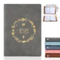 2026 monthly planner notebook A5 leather weekly schedule organizer with 140 pages - Garland, Grey, 2026 English Version