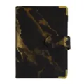 A6 schwarz gold Marmor PU Leder 6-Ring Ringbuch Notizbuch Planer Kalender Tagebuch Organizer - Nur Hülle / Schwarz
