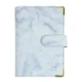 A6 Ringbuch Notizbuch mit Blauem Marmor PU Leder Budget Planer Abdeckung und schöne Hülle - Nur Hülle / Blau