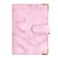 Rosa Marmor A6 Ringbuch Notizbuch aus PU Leder, 6 Ring Planer und Budget Organizer - Nur Hülle / Rosa