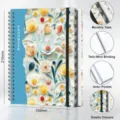 A5 floral spiral planner notebook with monthly tabs, elastic band, and twin-wire binding. - Floral A5 Spiral 2027 Planner
