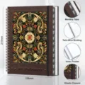 A5 spiral notebook with vintage floral cover, monthly index tabs, and elastic closure. - Persian Pattern / A5 Spiral Planner - 2027