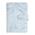 A6 Marmor PU Leder Ringbuch Notizbuch in Blau mit 6 Ring Loose Leaf Planer Budget Ordner - Nur Hülle / Blau