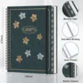 2027 A5 Hardcover Spiral Planner Weekly Monthly Agenda Notebook with Green Floral Design - Star Flower Whisper A5 Spiral Planner 2027