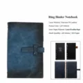 A6 blue loose-leaf notebook with magnetic buckle, PU leather cover and 100 sheets of paper. - A6 / Loose-Leaf Leather Buckle / Blue