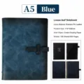 A5 loose-leaf notebook with buckle, blue PU leather cover, 100 sheets dot grid or lined paper. - A5 / Loose-Leaf Leather Buckle / Blue