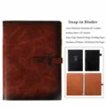 A5 loose-leaf notebook vintage PU leather diary with snap closure wine red color journal - A5 / Loose-Leaf Leather Buckle / Burgundy