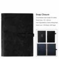 A5 black loose leaf leather notebook planner diary with buckle, 172x228mm refillable - A5 / Loose-Leaf Leather Buckle / Black