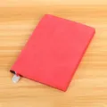 Red leather business notebook for daily office work, thickened journal with bookmark tag & metal charm. - Red