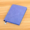Premium blue hardcover business notebook journal with ribbon bookmark for office work. - Blue