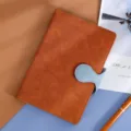 Brown notebook with blue buckle and matching pen for office and daily diary use - Honeycomb Pattern Brown with Blue Buckle
