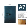 A7 loose-leaf notebook with PU leather cover and elastic band for travel journal and diary. - Loose-leaf Style / A7 / Haze Blue