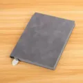 Dark grey business notebook with soft cover and metal buckle, ideal for office work. - Royal Blue