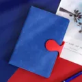 Minimalist blue notebook with red magnetic clasp, perfect for office, school, and daily journaling. - Honeycomb Pattern Royal Blue with Red Buckle