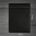 A4 black PU leather business folder clipboard with pen loop and magnetic closure variant - Conference Folder (Vertical with Pen Insert) / Black